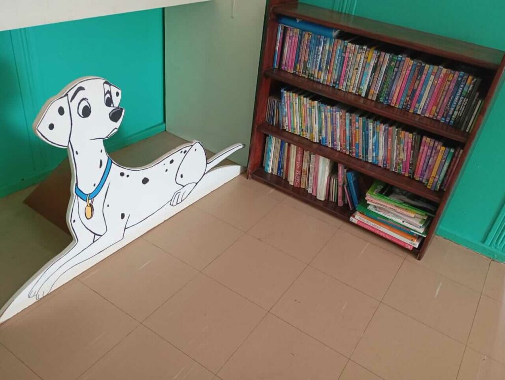 Children's book and DVD library at Petra Christian Pre-School reception area